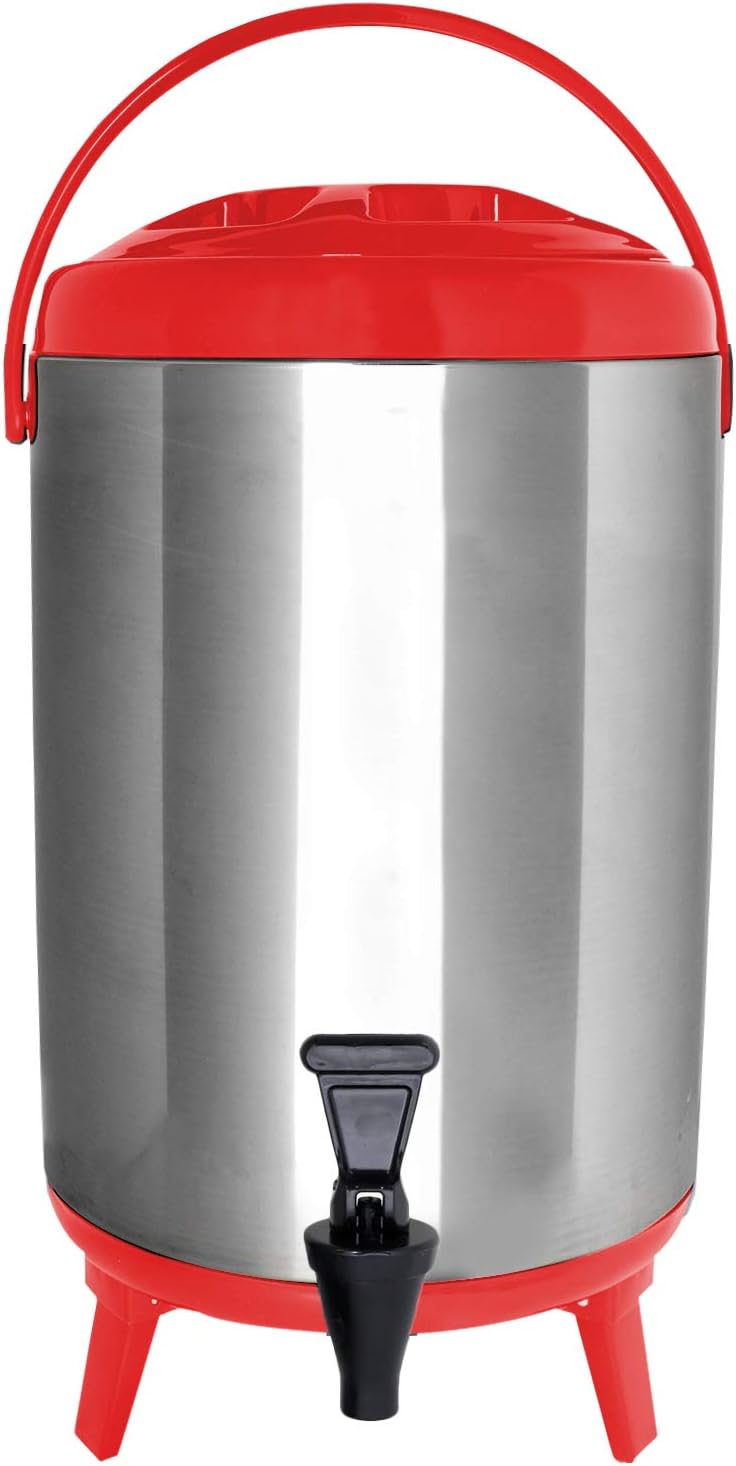 Black Stainless Steel Insulated 12 Liter Beverage Dispenser with Spigot, Pack of 2 R8769