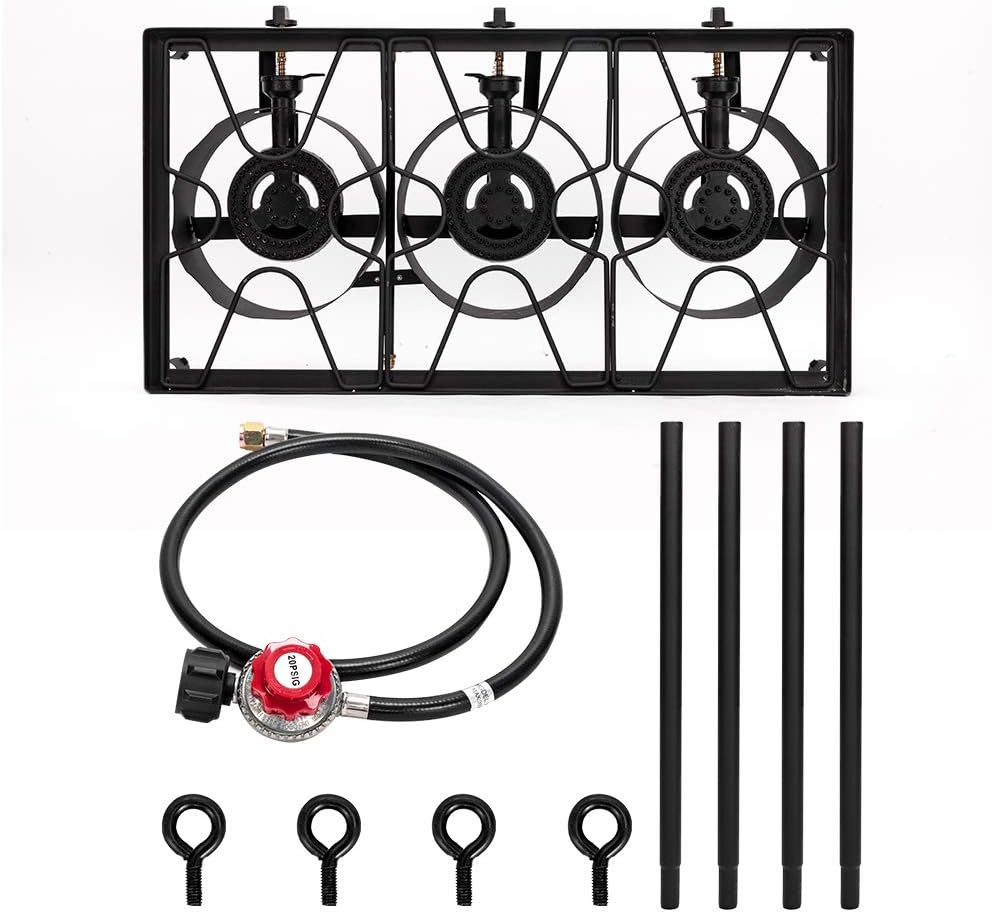 Outdoor 3 Burner Propane Gas Camp Stove with Detachable Legs A275