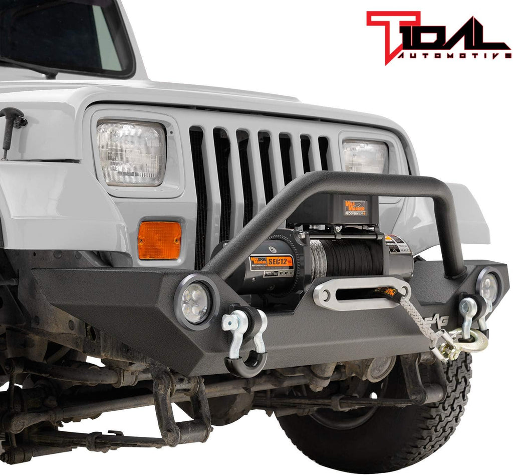LED Light Front Bumper and Assembled Rear Bumper with Tire Carrier Combo D76021
