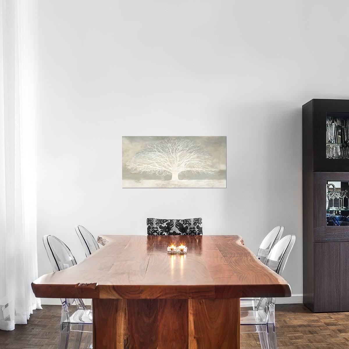 White Tree Stretched Canvas Artwork 18x22H x 36x22W Y542