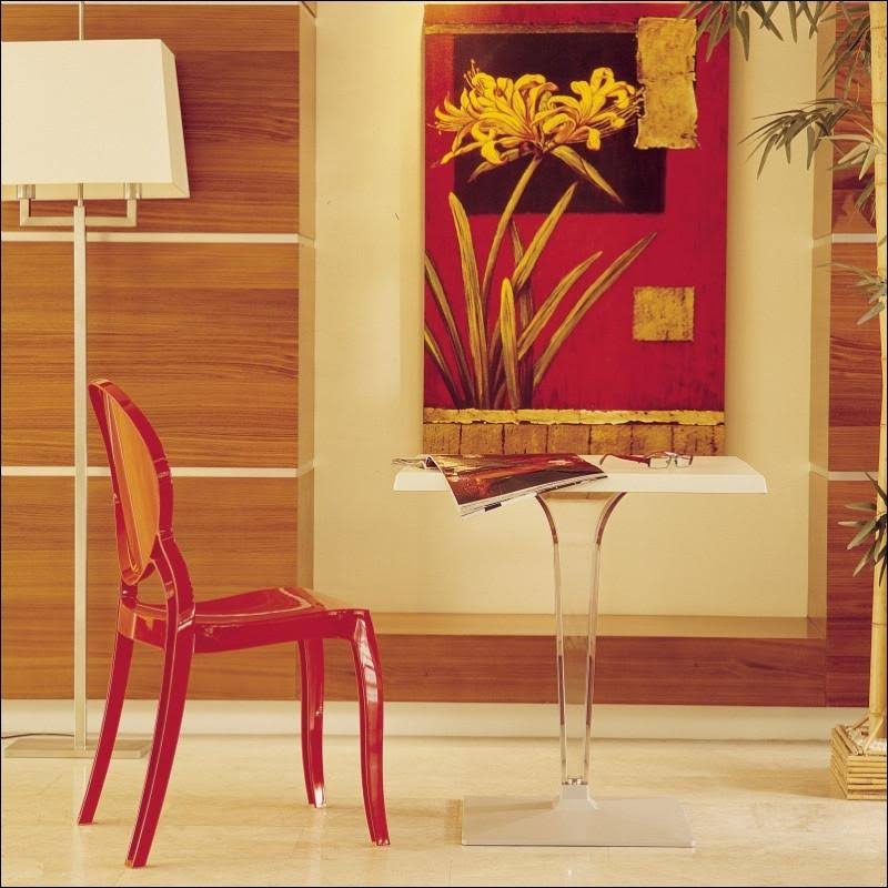 Glossy Red Polycarbonate Dining Chair D73048