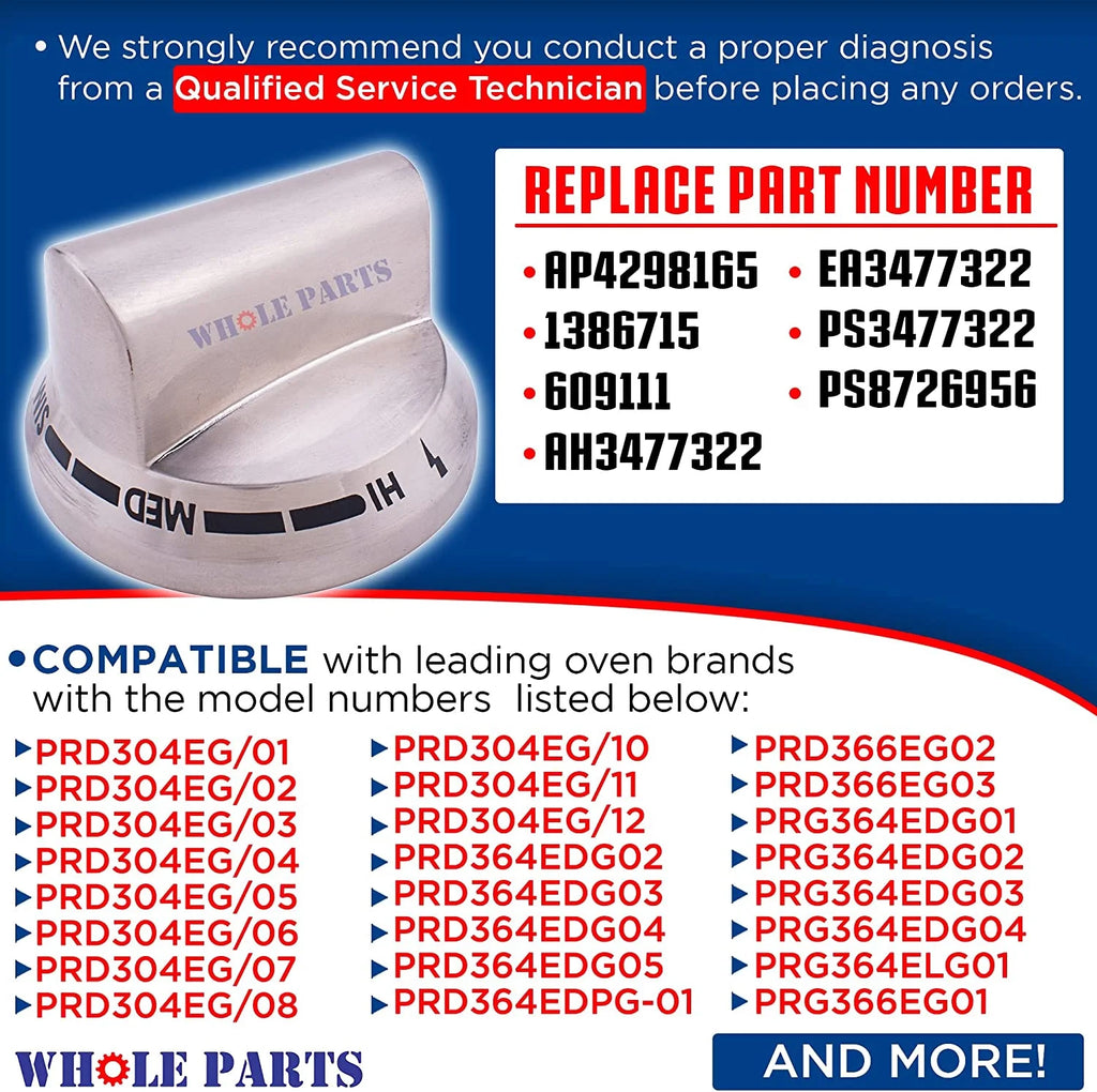 Range or Burner Knob Replacement for Bosch, Thermador, Gaggenau Ovens & Ranges A3958