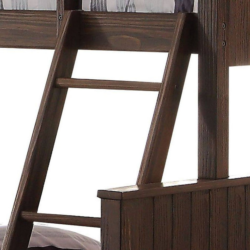 Antique Charcoal Brown Twin/Full Bunk Bed Z20384