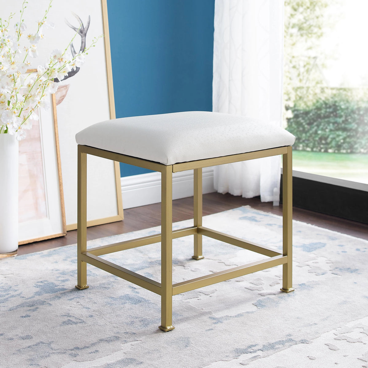 Soft Gold Vanity Stool X587