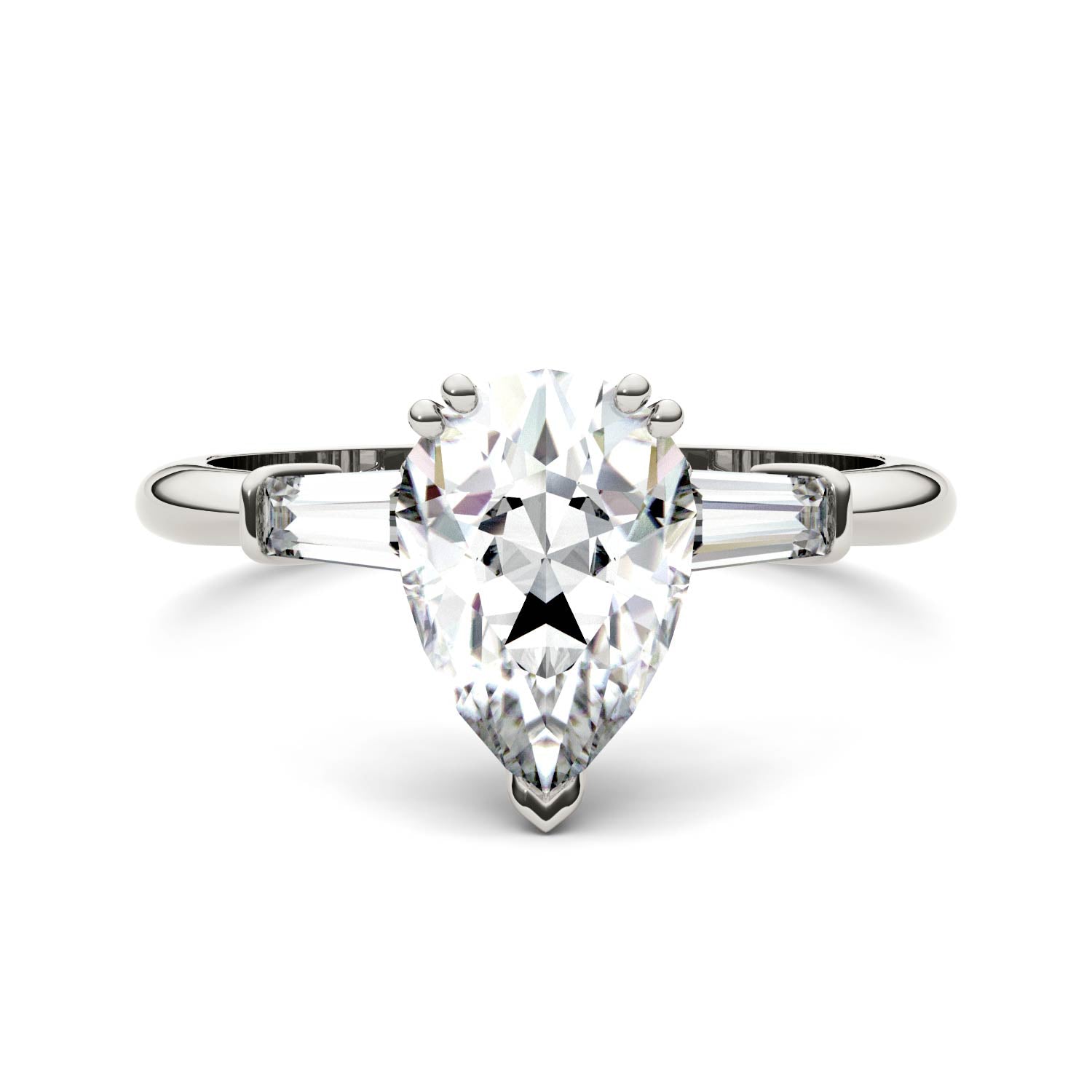 Pear Cut Moissanite Engagement Ring 2.47 DEW I290928