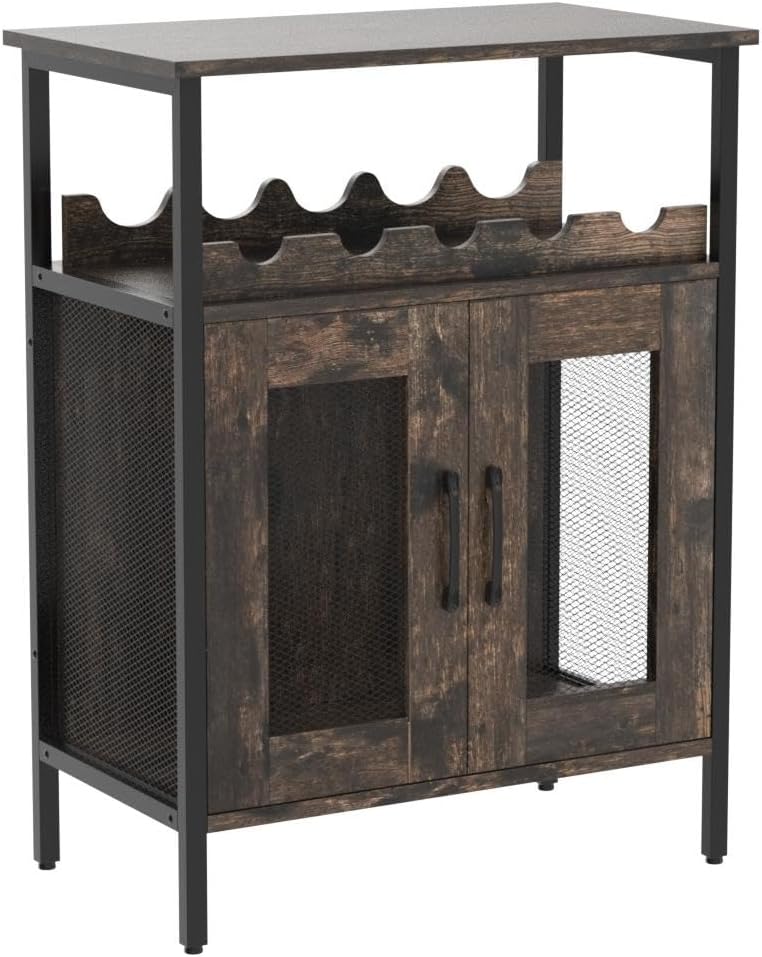 Wine Bar Cabinet with Detachable Wine Rack and Glass Holder S928083