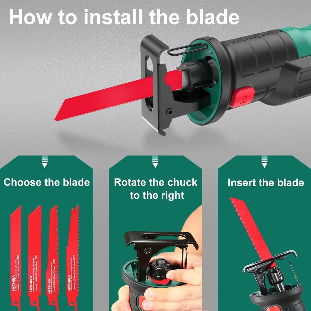 Cordless Reciprocating Saw 20V 2Ah 2 Batteries 4 Saw Blades M5157