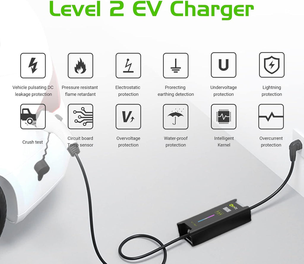 EV Charger with Cable Holder, Timing Delay, 230V, 16A, NEMA 6-20 Y9114