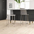Counter Stool Seat Height 24x22 Shiny Chrome D42231