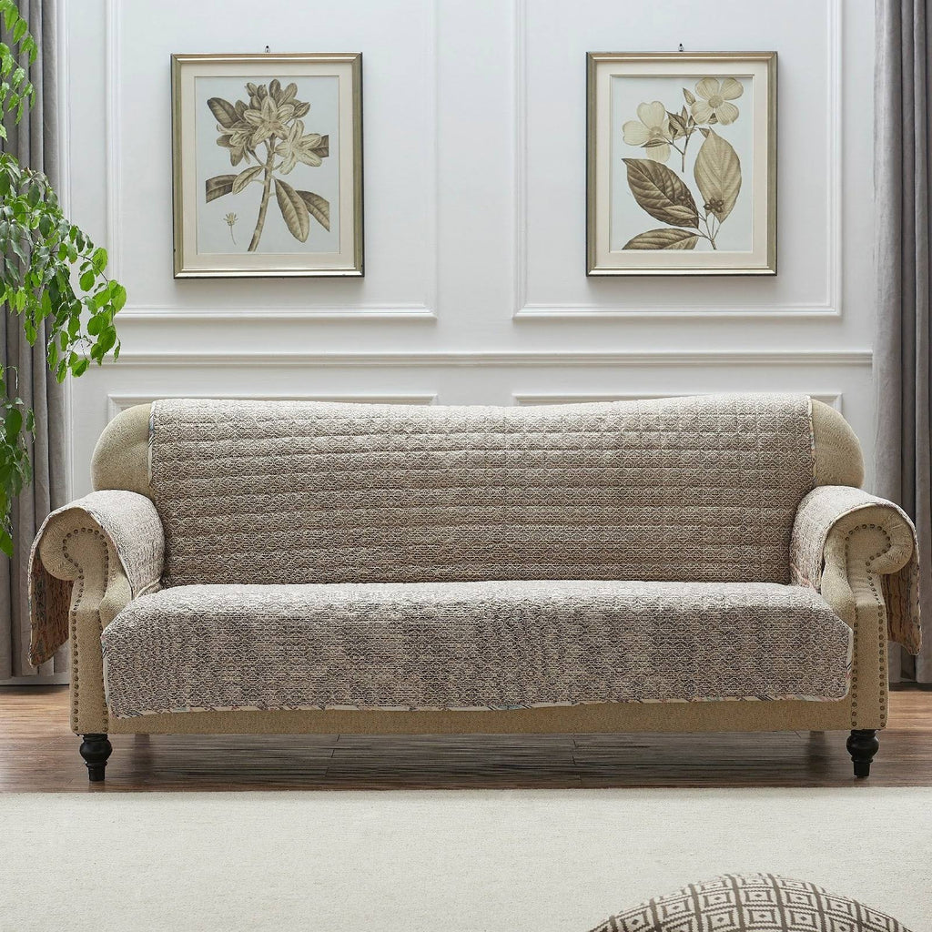 Tan Reversible Sofa Protector G807486