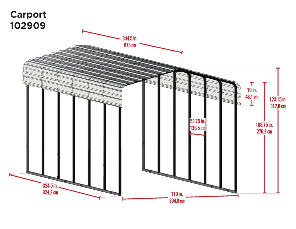 Charcoal Carport J10597