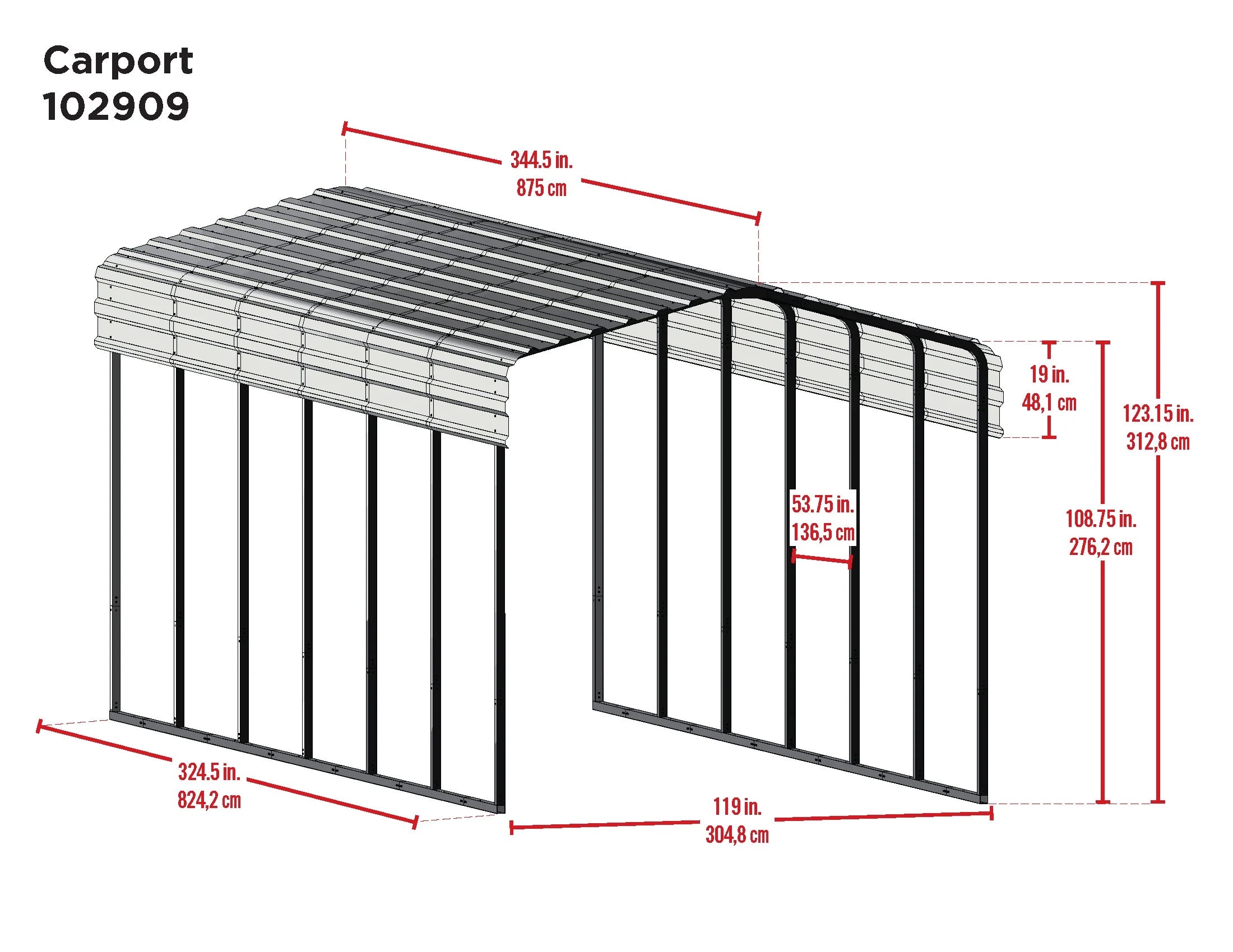 Charcoal Carport J10597