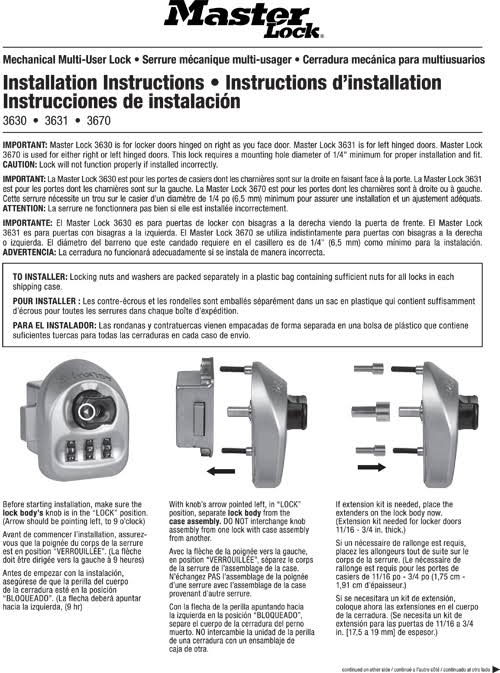 Multi-User Mechanical Built-in Lock U691