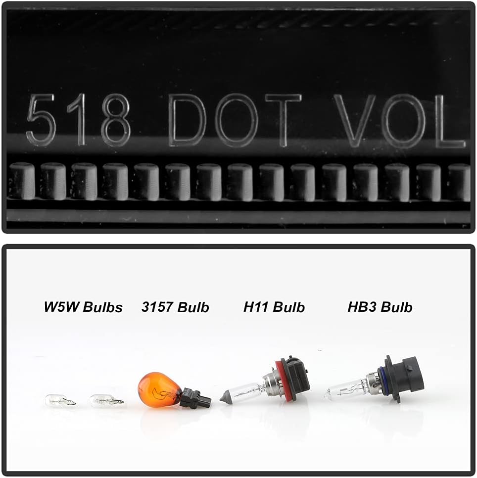 Black Housing Projector Headlight Headlamps Pair Set R759