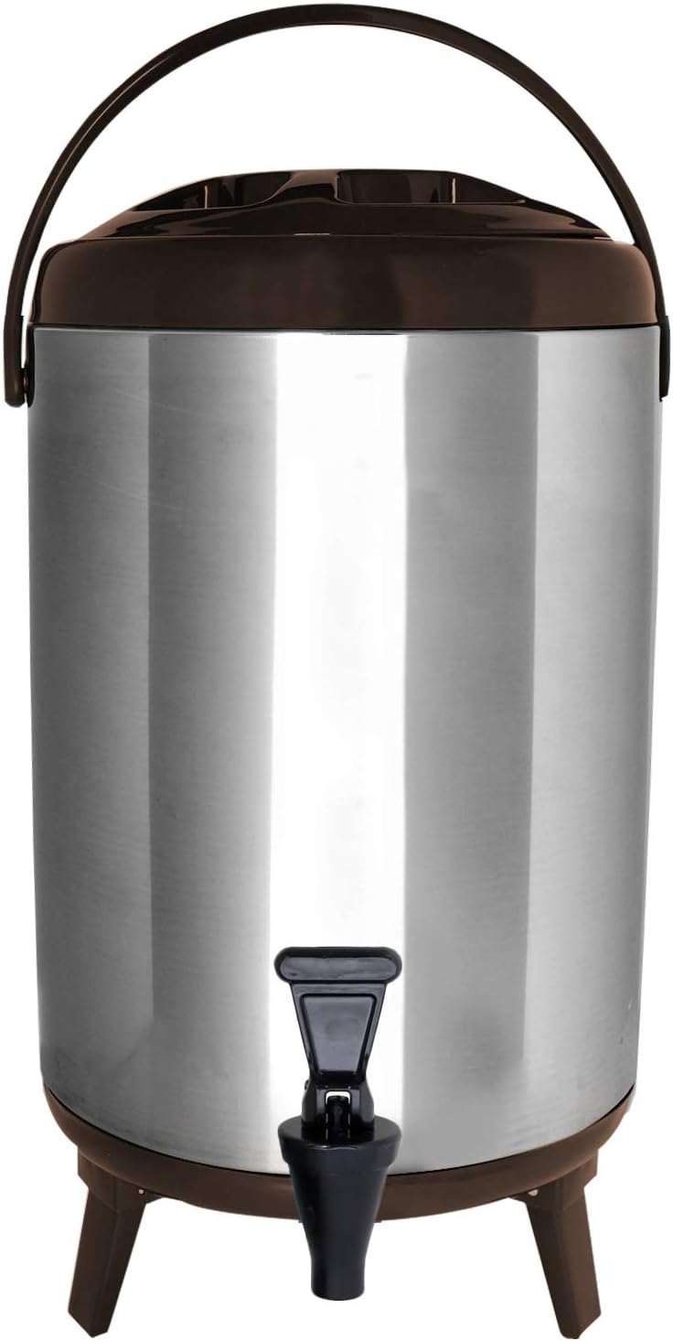 Black Stainless Steel Insulated 12 Liter Beverage Dispenser with Spigot, Pack of 2 R8769