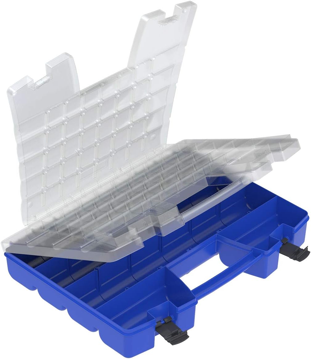 Multi Compartment Hardware and Crafts Portable Organizer Storage Case, Blue Pack of 2 O518229