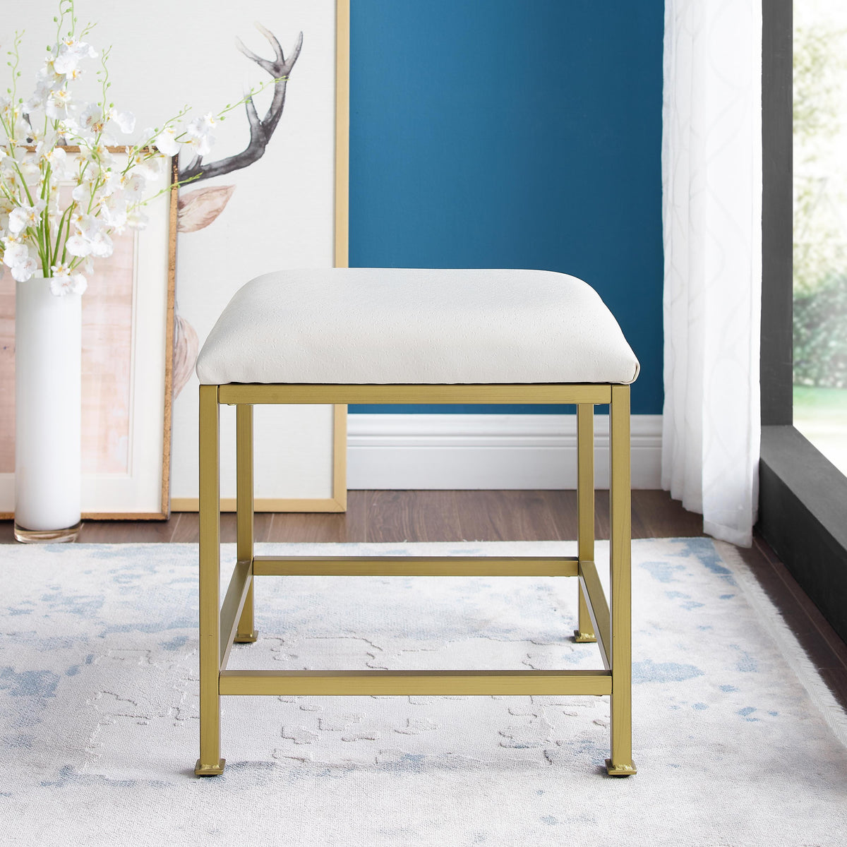 Soft Gold Vanity Stool X587