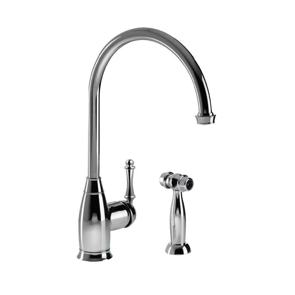 Polished Chrome Kitchen Faucet with Sidespray W1633