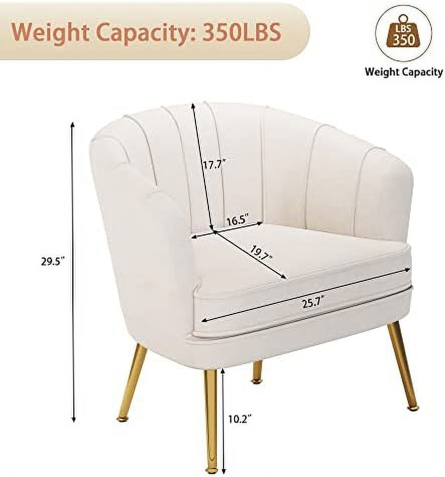 Velvet Accent Chair with Ottoman, Golden Metal Legs N42780