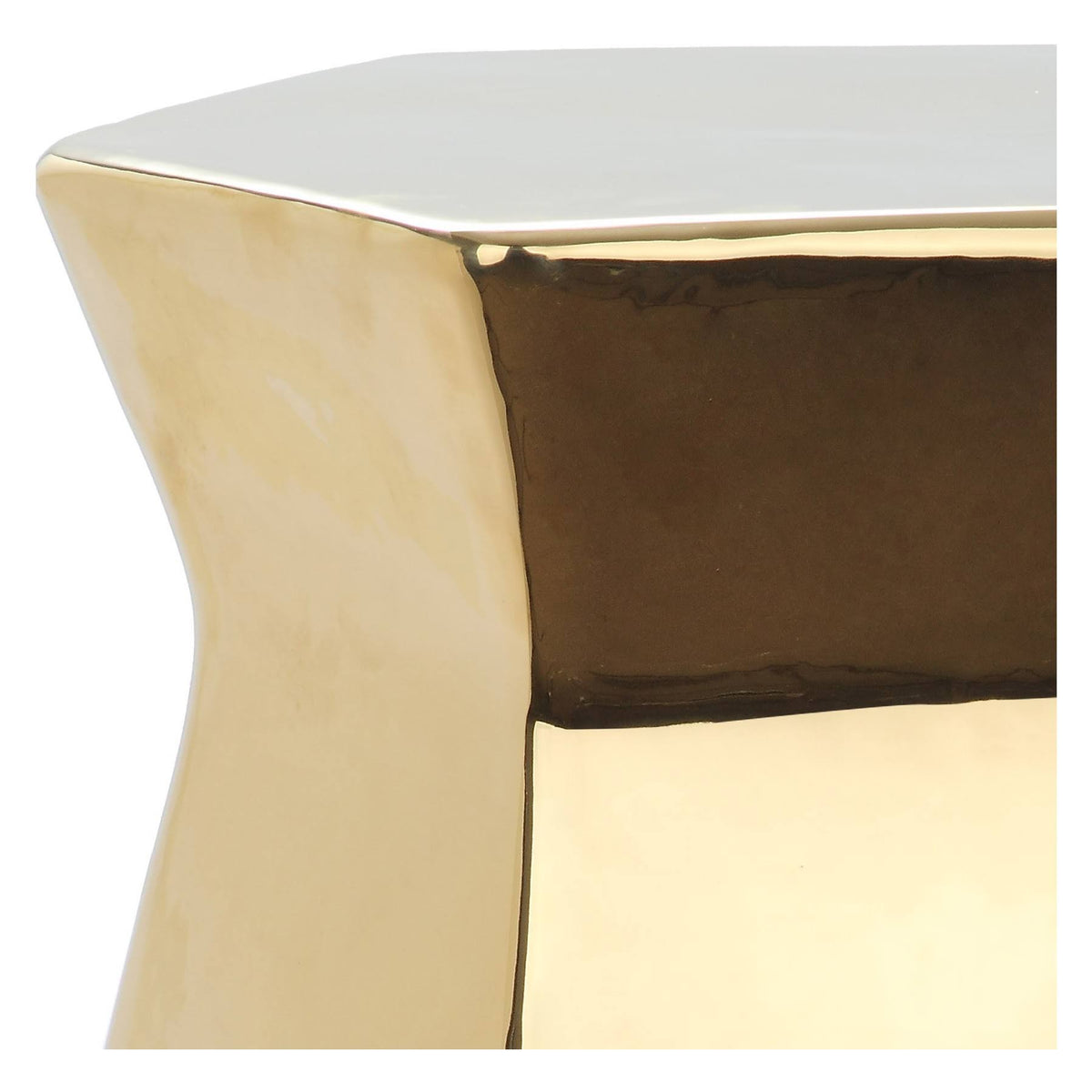 Gold Hexagon Garden Stool O9343