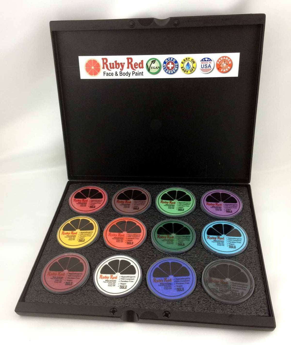 Black Case with 12 Colors Paint Set Q172