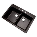 Espresso 33x22 L x 22x22 W Kitchen Sink, 3 Hole B182