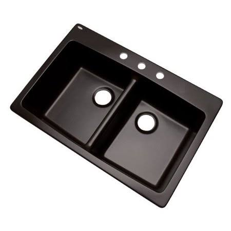 Espresso 33x22 L x 22x22 W Kitchen Sink, 3 Hole B182