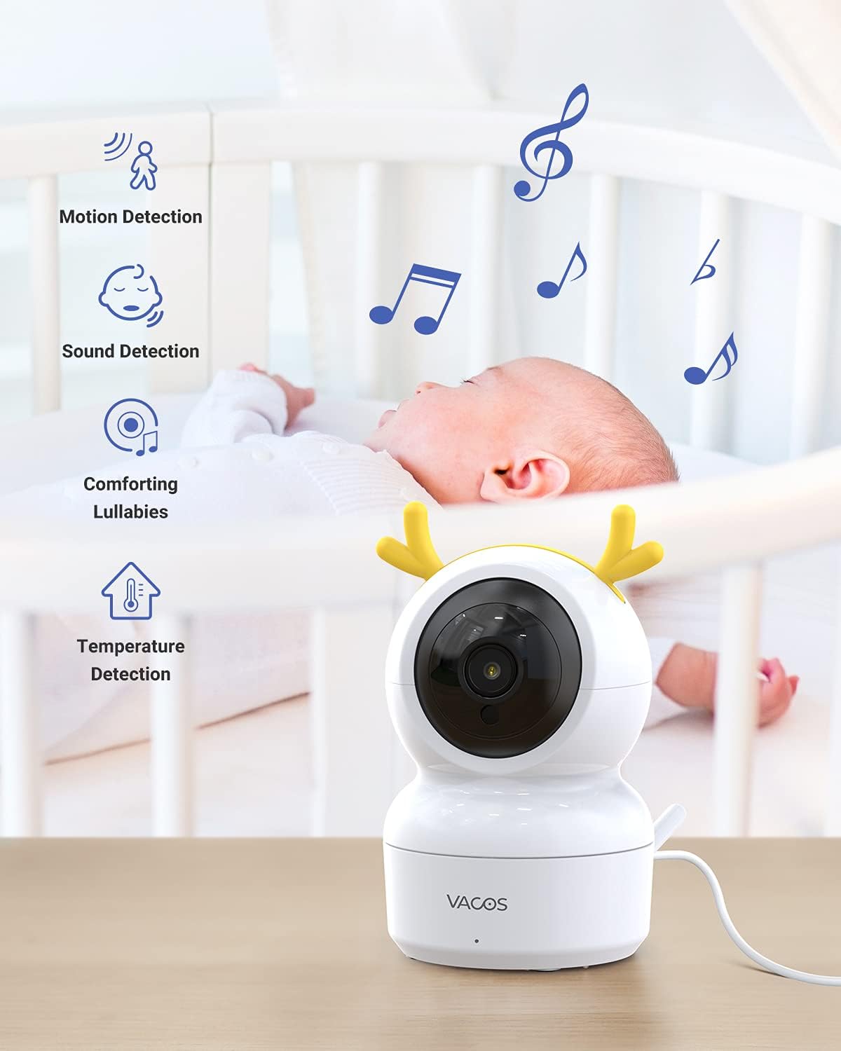 Video Baby Monitor with Camera and Audio, 720P 5 HD Display, Night Vision, 1000ft Range W169513