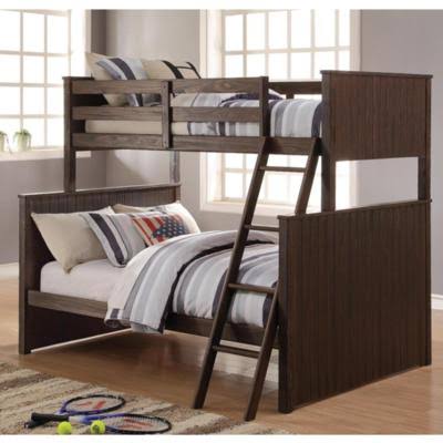 Antique Charcoal Brown Twin/Full Bunk Bed Z20384
