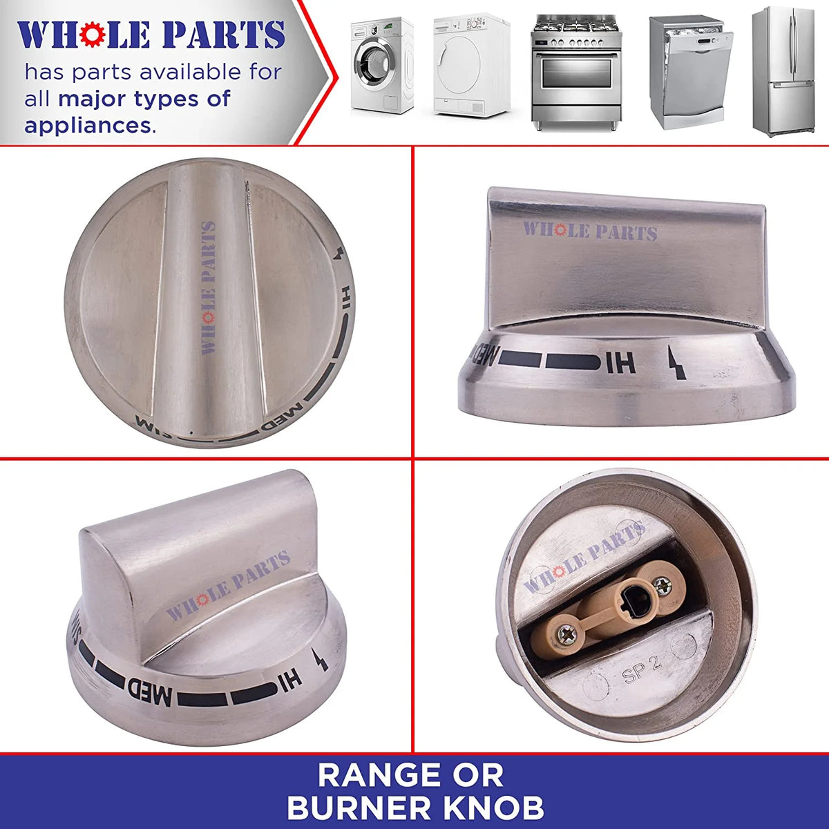 Range or Burner Knob Replacement for Bosch, Thermador, Gaggenau Ovens & Ranges A3958