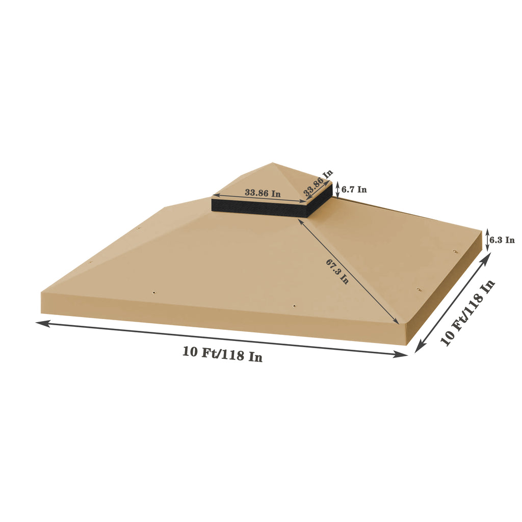 10x10 Ft Double Tiered Gazebo Cover B437466