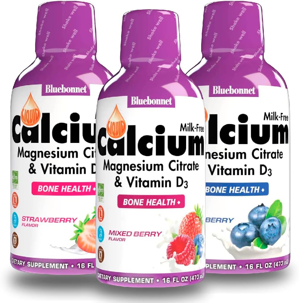 Liquid Calcium Citrate Magnesium Citrate Vitamin D3 Bundle 3 Bottle 16 Fl Oz Each I7172