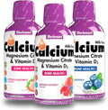 Liquid Calcium Citrate Magnesium Citrate Vitamin D3 Bundle 3 Bottle 16 Fl Oz Each I7172