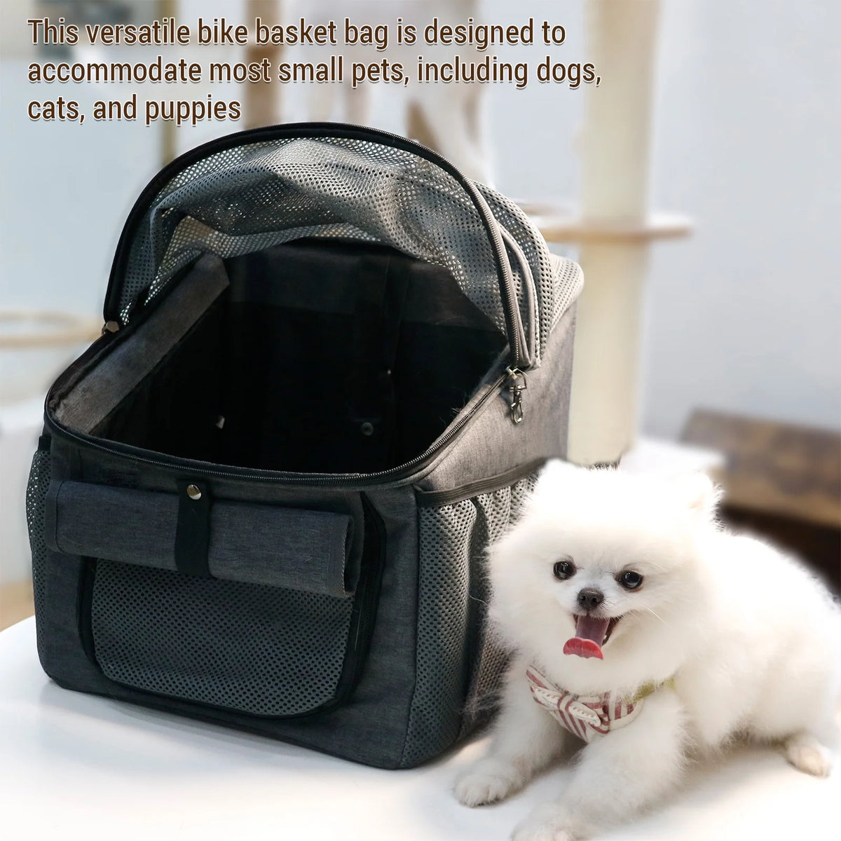 Dog Bike Basket Oxford Cloth Carrier Backpack H927459