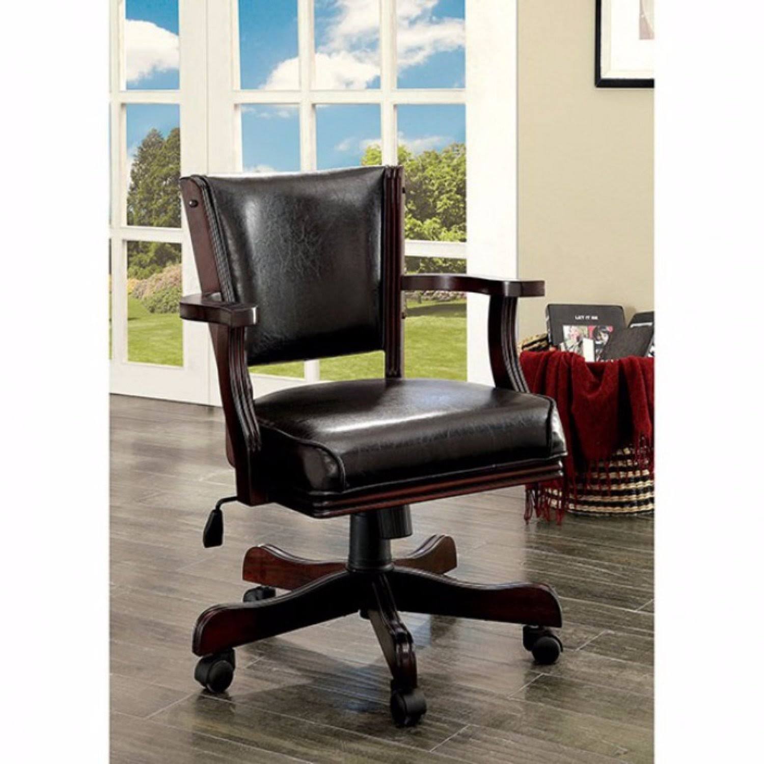 Dark Cherry Finish Arm Chair W9216
