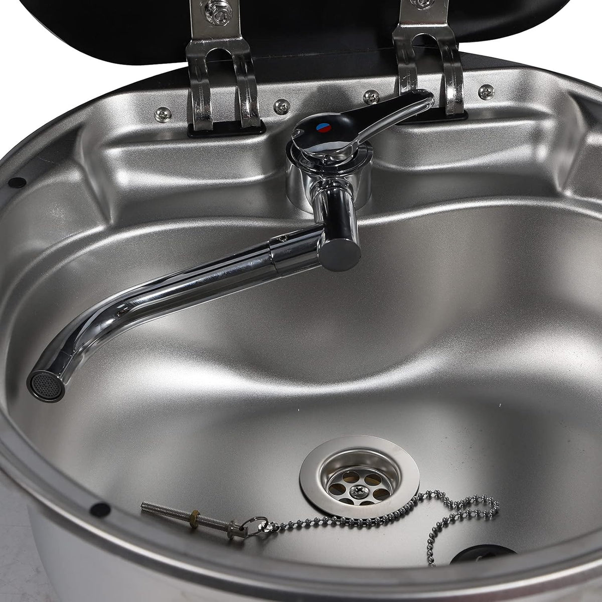 Stainless Steel Single Bowl Basin Sink with Cold Hot Faucet K830947