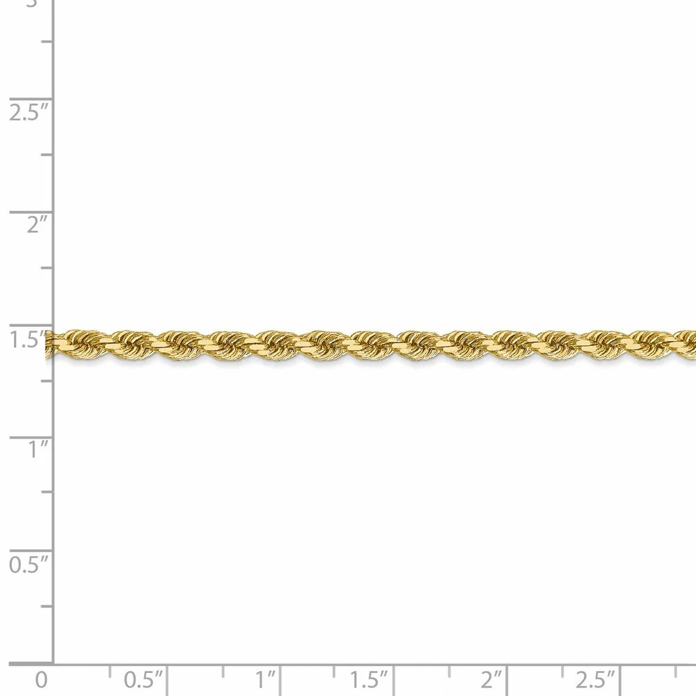 14kt Yellow Gold Diamond-Cut Rope Chain 24 inch Lobster Clasp Y765071