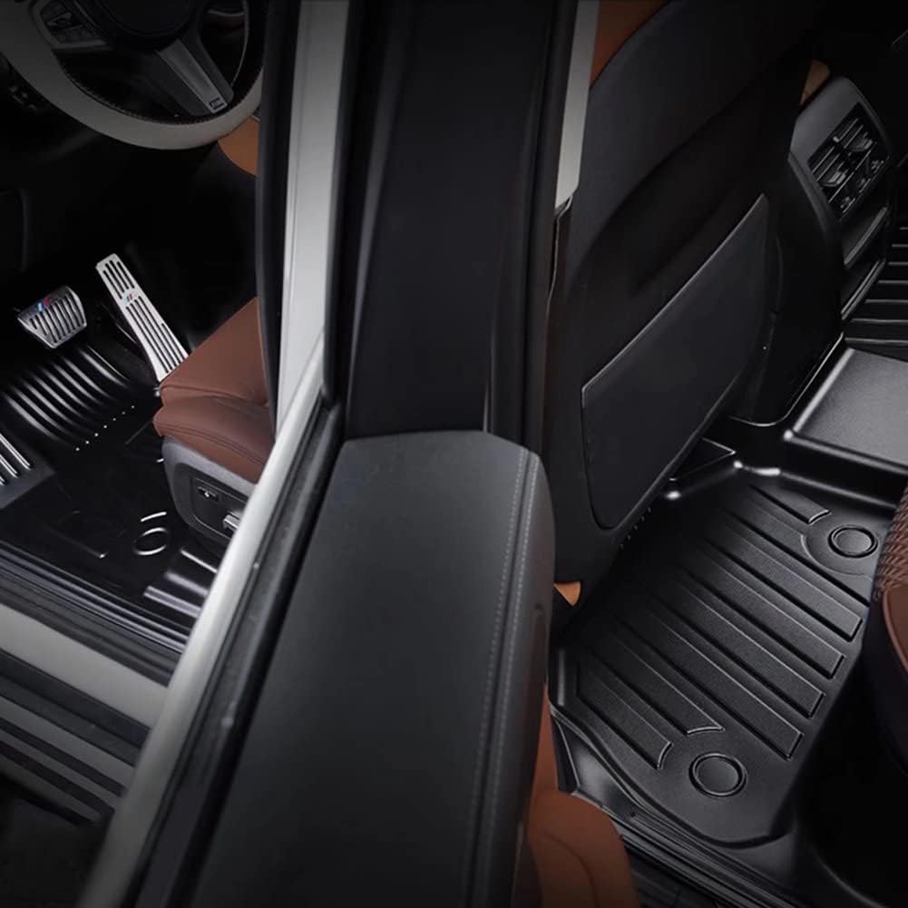 TPE Heavy Duty All Weather Car Floor Mats Full Set 1st & 2nd Row Rubber Floor Liners D5838