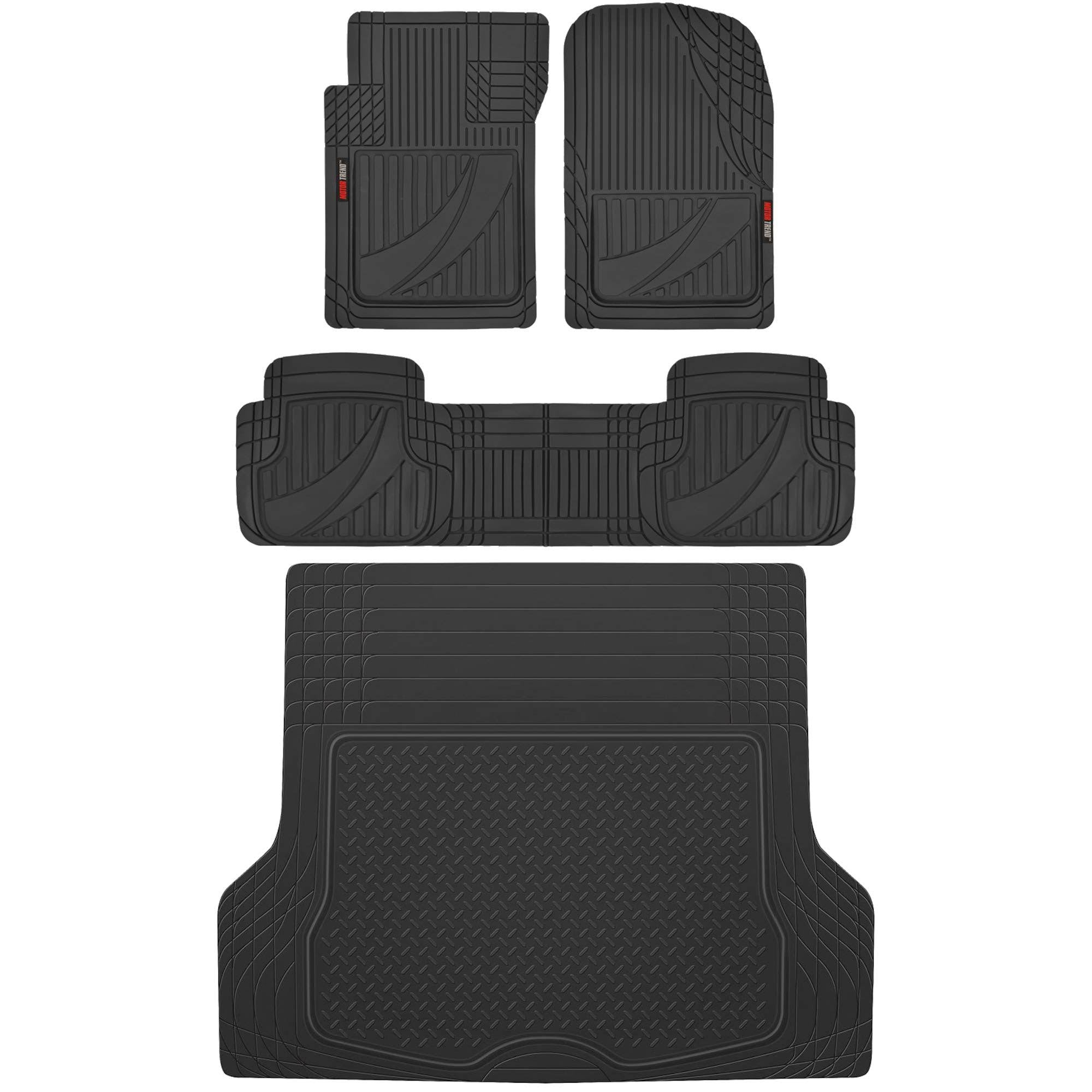 Universal Front & Rear Rubber Car Floor Mats with Trunk I94857