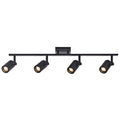 Black Track Light with 4 Cylinder Spot Lights, GU10 Base J236