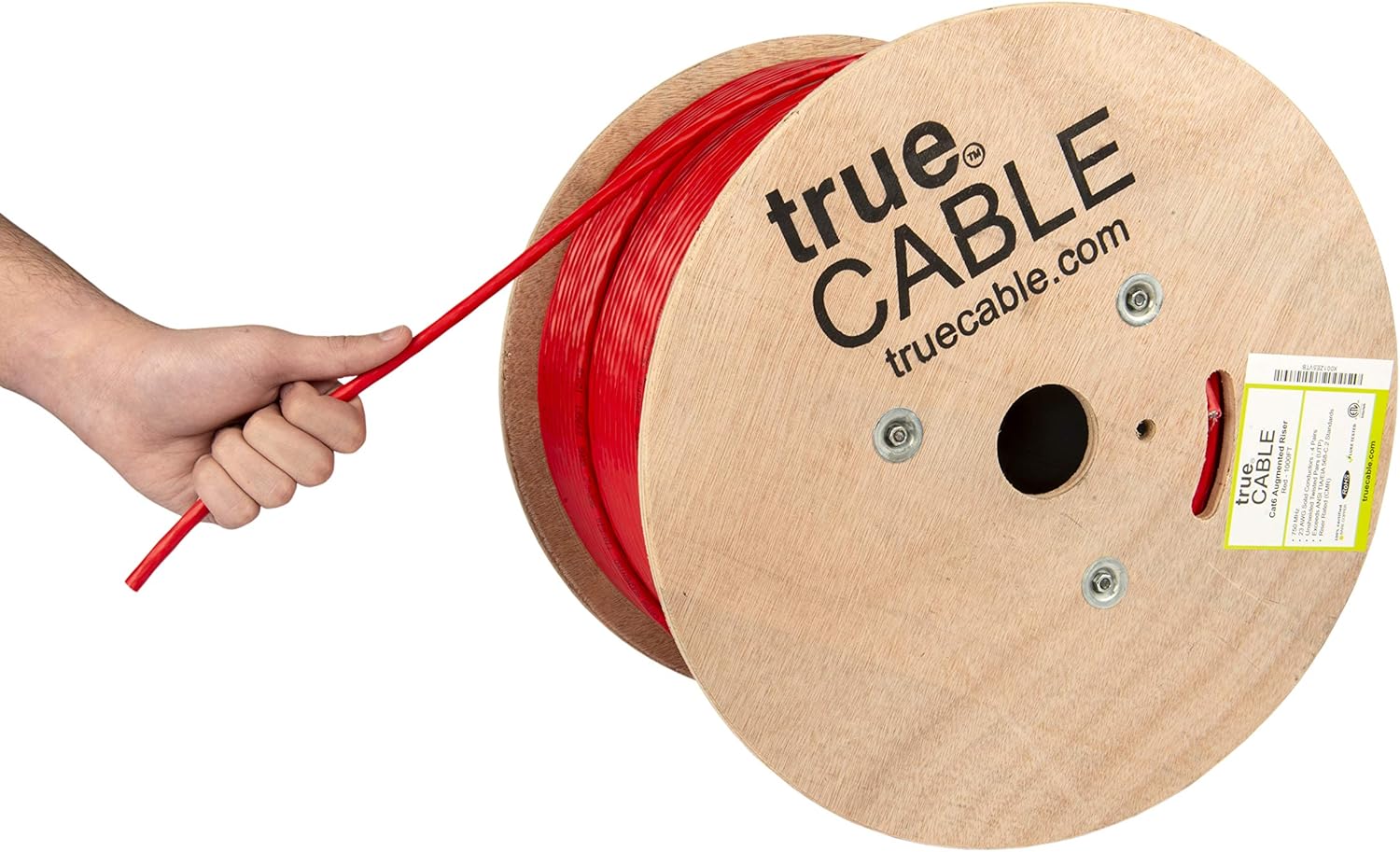 1000ft Red 23AWG 4 Pair Solid Bare Copper Bulk Ethernet Cable I5443