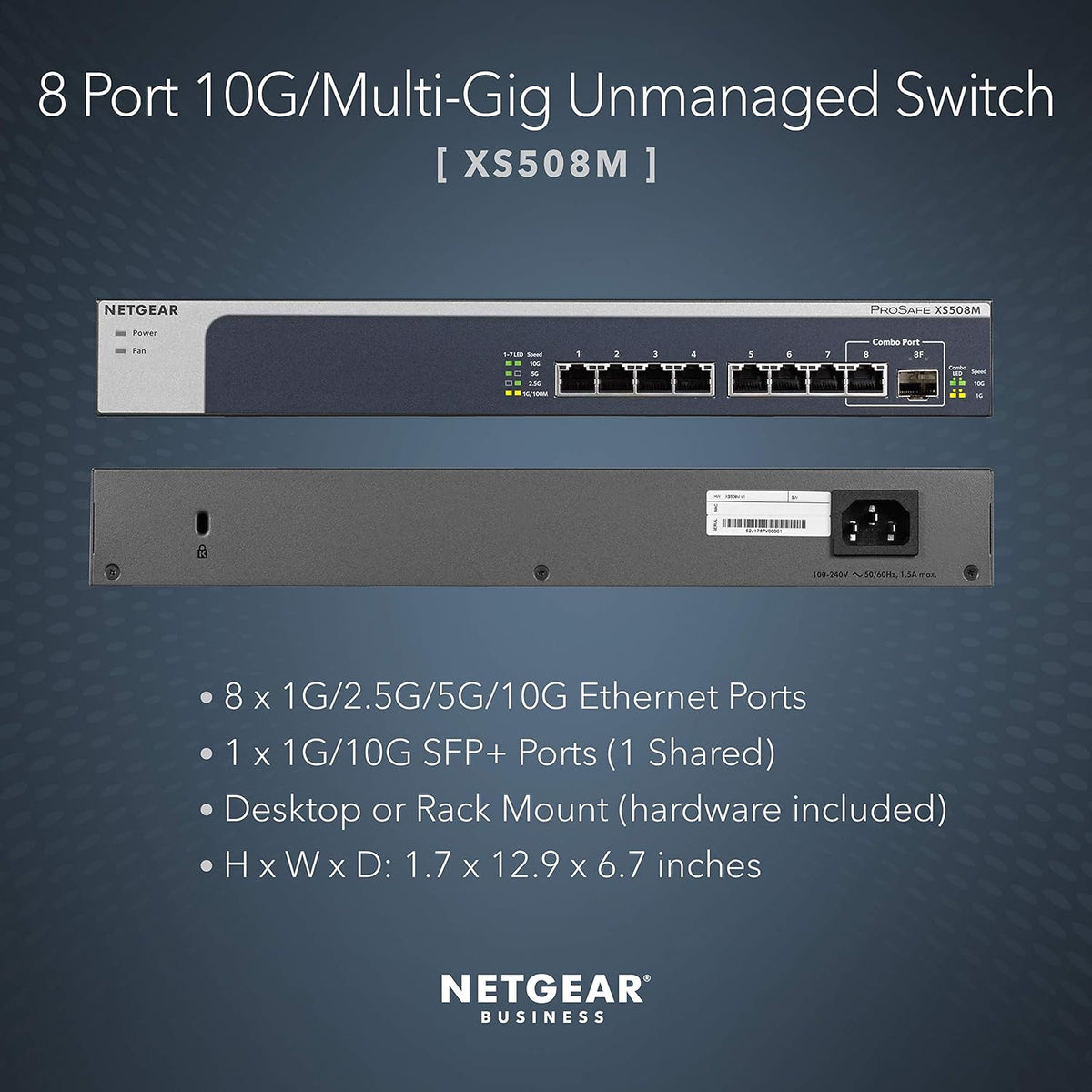 8-Port 10G Multi-Gigabit Ethernet Unmanaged Switch with 10G SFP+ U218532
