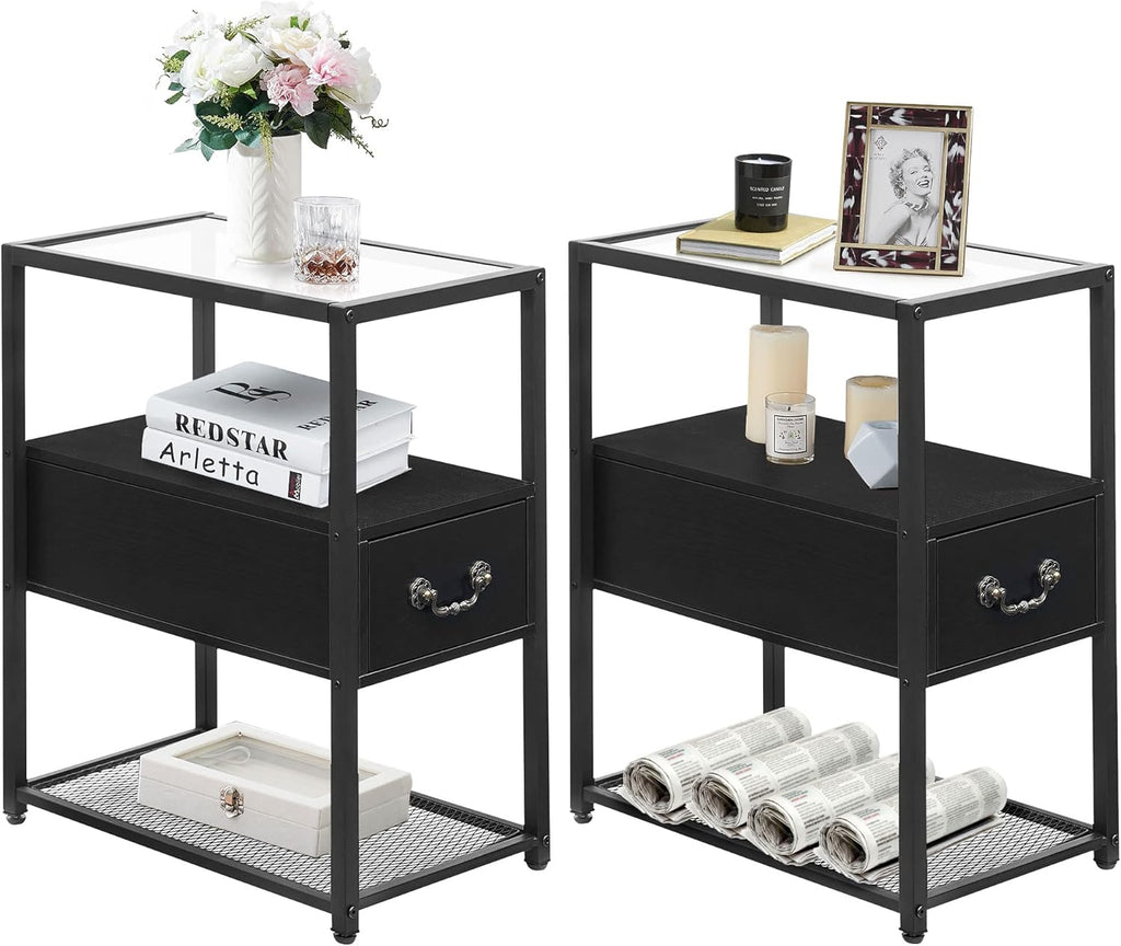 Brown 2 Drawer Nightstand with Shelf H130972