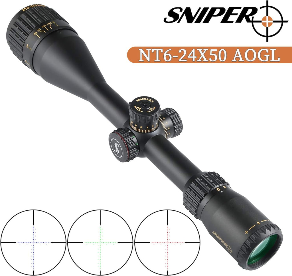 6-24x50 Scope Red/Green/Blue Illuminated Reticle H4066