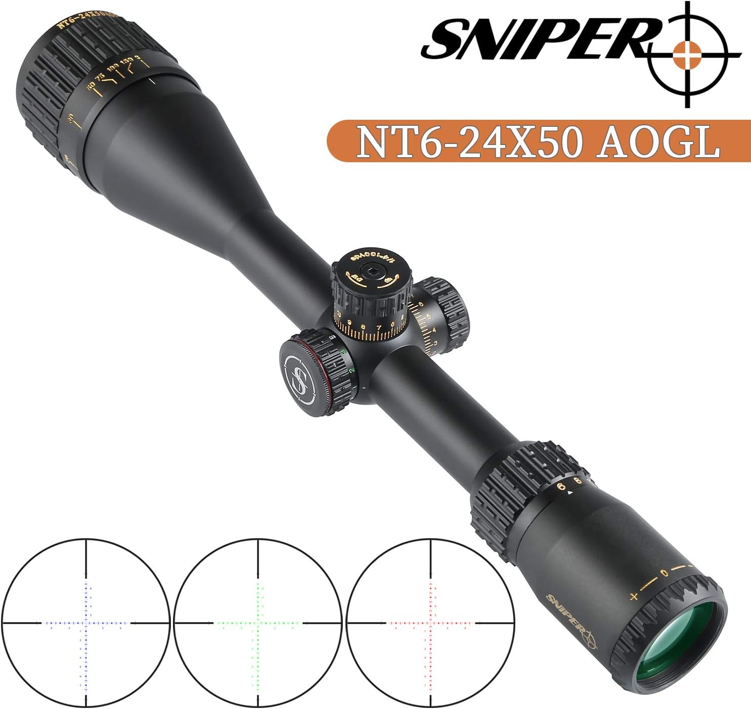 6-24x50 Scope Red/Green/Blue Illuminated Reticle H4066