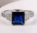 Natural Sapphire Silver Ring 4.50 ct Blue Engagement Ring 925 Sterling N986398