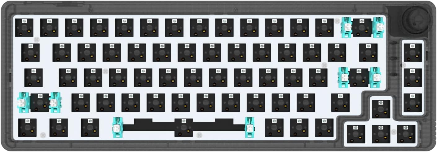 Clear Black 67 Keys Hot Swappable Mechanical Keyboard Kit J6568