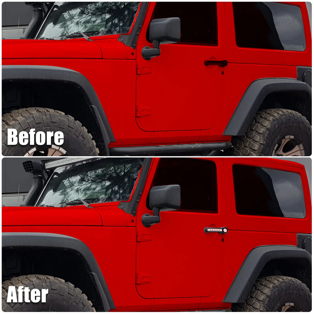 Pink Exterior Door Handle Decoration Strip Trim with Push Button Cover for Jeep Wrangler 2 Door 2007-2018 M51920