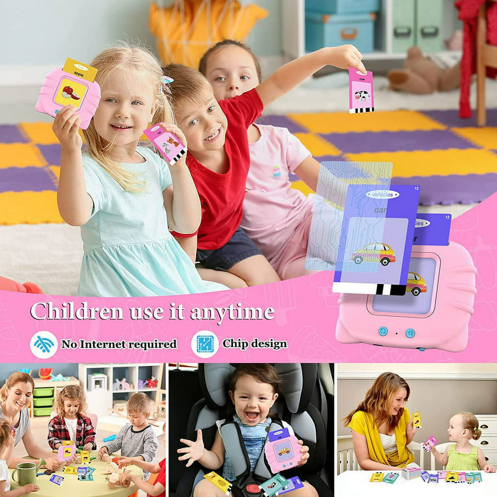 ABC Talking Flash Cards with 224 Sight Words, Montessori Toys for Toddlers, Pink X234