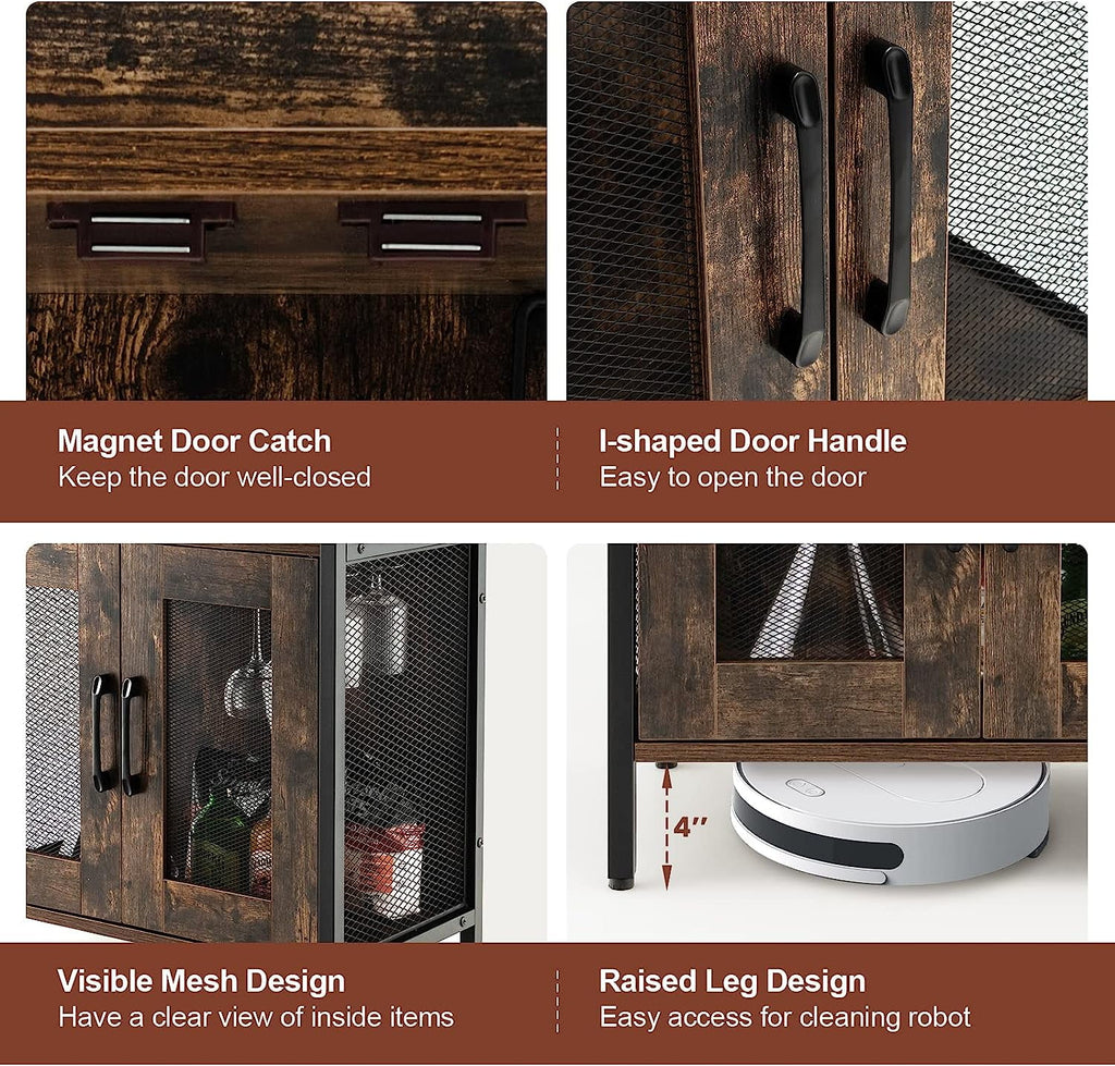 Wine Bar Cabinet with Detachable Wine Rack and Glass Holder S928083